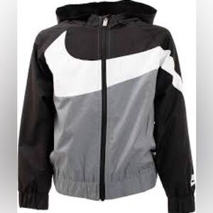 Youth Nike Black and Gray Windbreaker with Hood